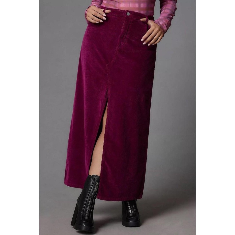 Pilcro Fuchsia Corduroy Skirt